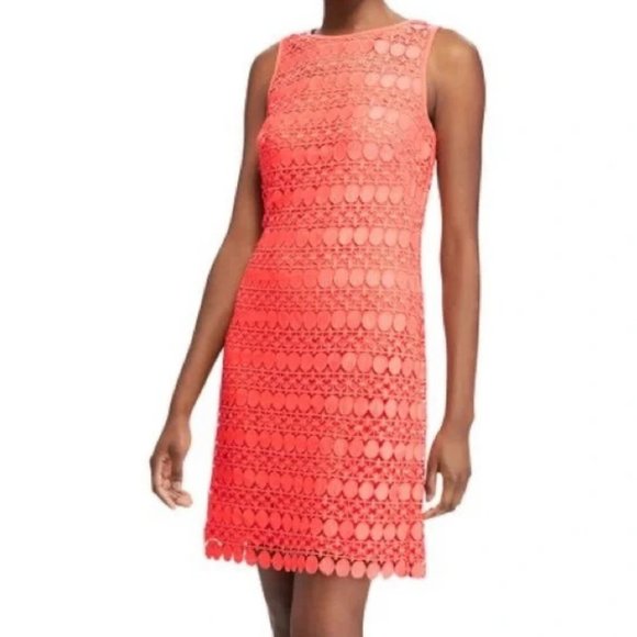 Lauren Ralph Lauren Dresses & Skirts - LAUREN RAPLH LAUREN | Sleeveless Coral Calla Lily Lace Mesh Dress | Size 0
